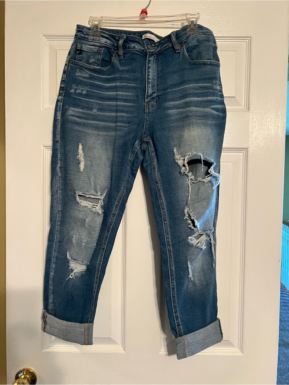 KanCan Dark Blue Distressed Boyfriend Jeans